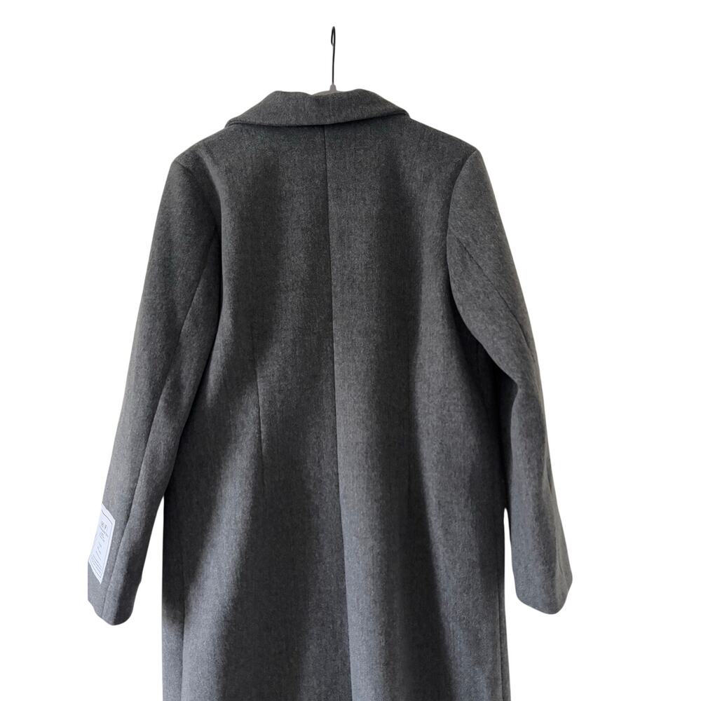 NWT Hot Fashion Gray Long Wool Blend Coat Double Breasted Maxi Coat M - Picture 10 of 11